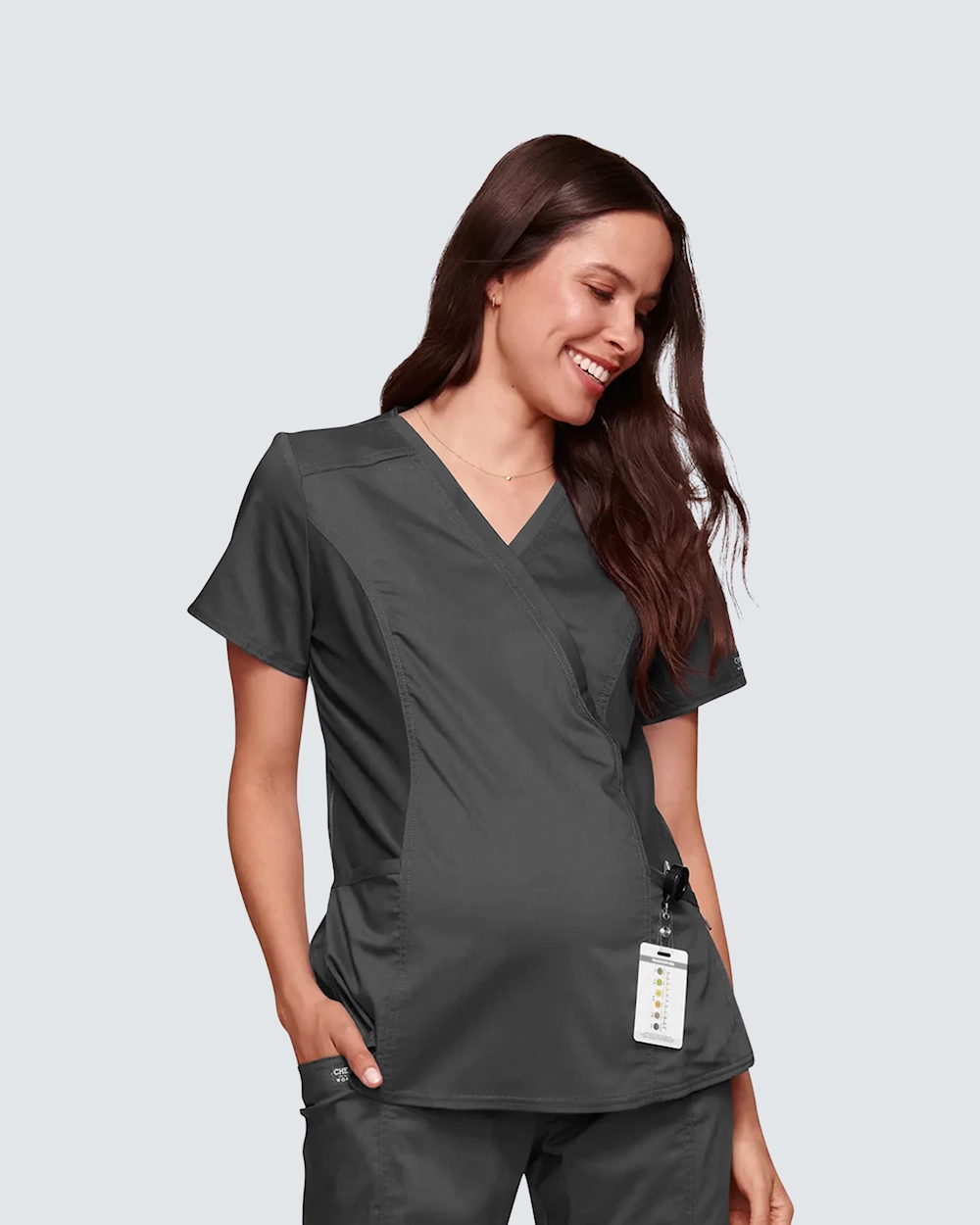 Cherokee Maternity Top Mock Wrap Grafit