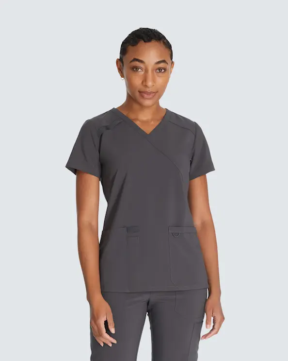 Dickies Mock Wrap Top Graphite