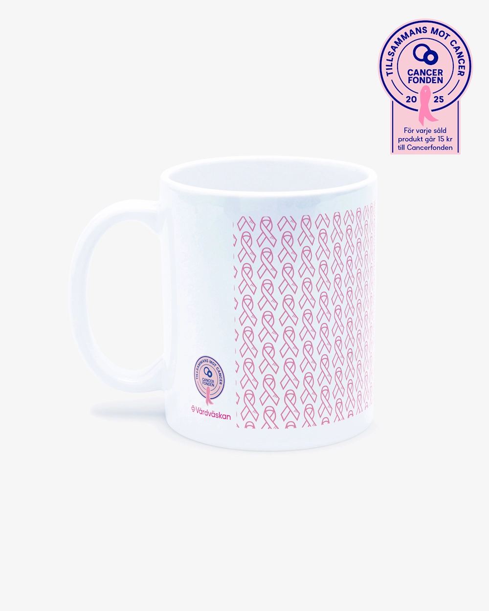 Krus Rosa sløyfe Hvit