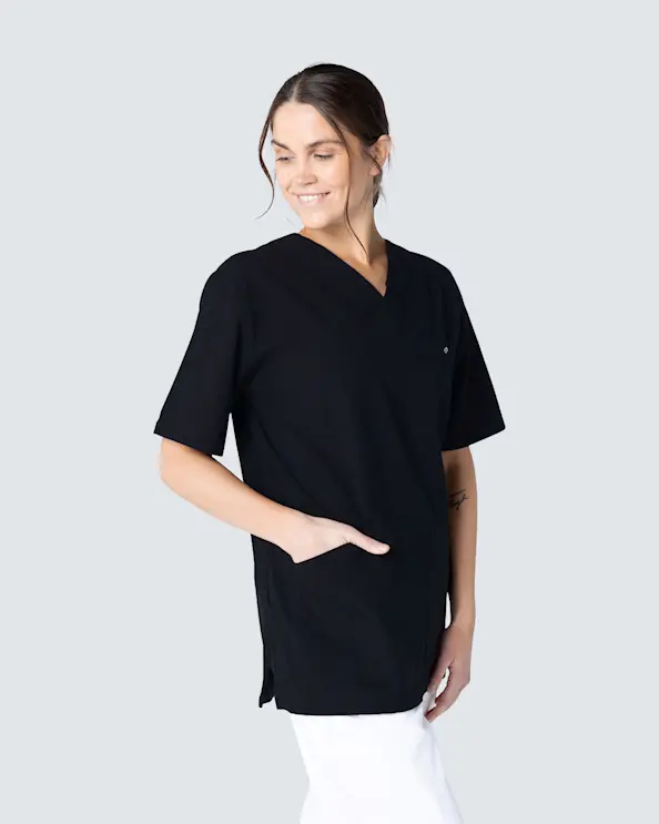 South West Cotton Crincle Calle Kittel Unisex Svart