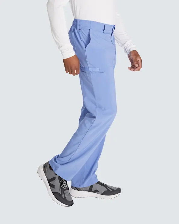 Dickies Arbejdsbukser med elastik og knapper til mænd Lyseblå