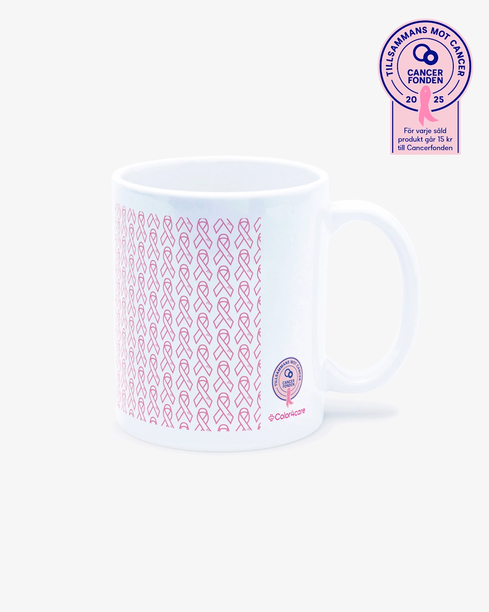 Krus Rosa sløyfe Hvit