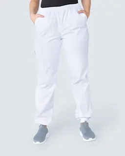 Almedahls Hvid Bukser med Manchet Stretch Unisex