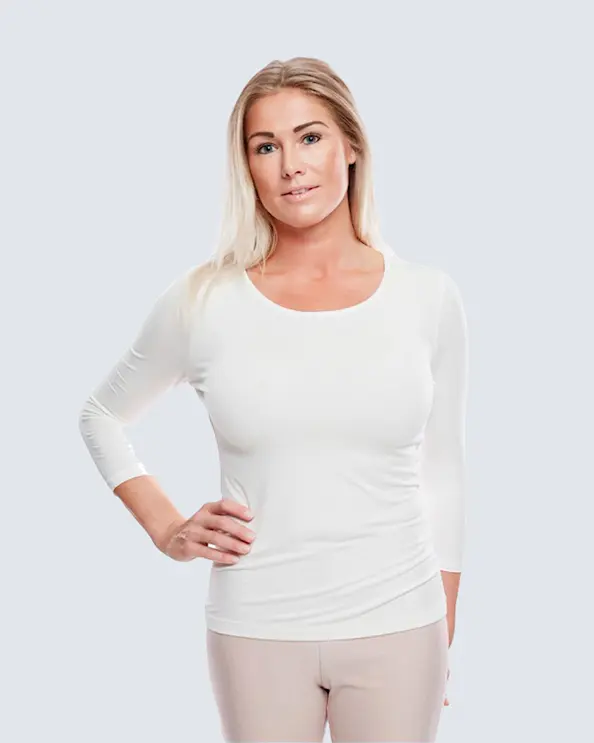 WAW Ladies Soft ¾ Sleeve Natural White