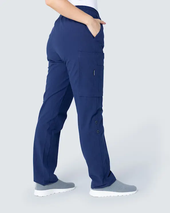 Almedahls Navy Crinkled Opsmøgelig Bukser Dame