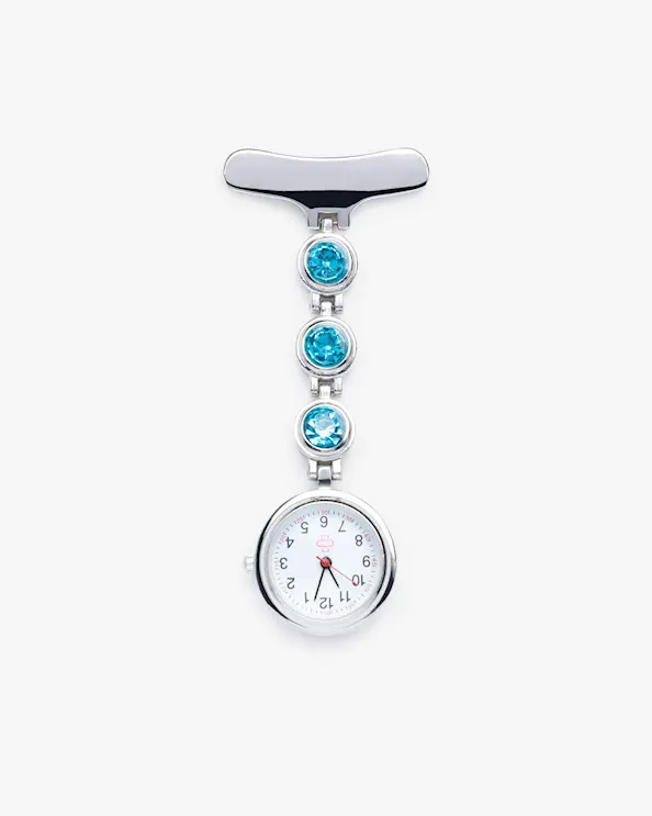 Schwesternuhr mit Strass Blau
