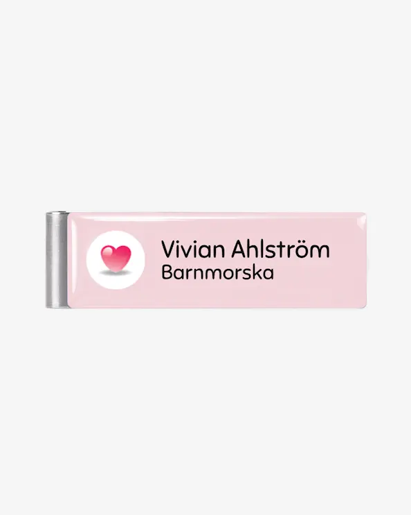 Namnskylt Militärklämma Light Pink