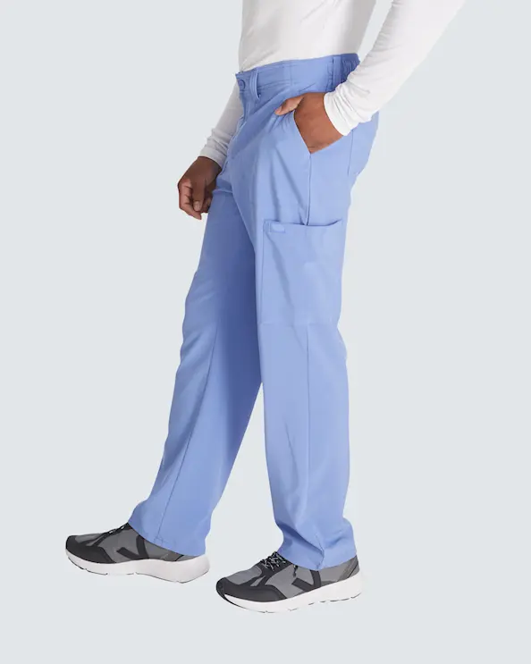 Dickies Arbejdsbukser med elastik og knapper til mænd Lyseblå