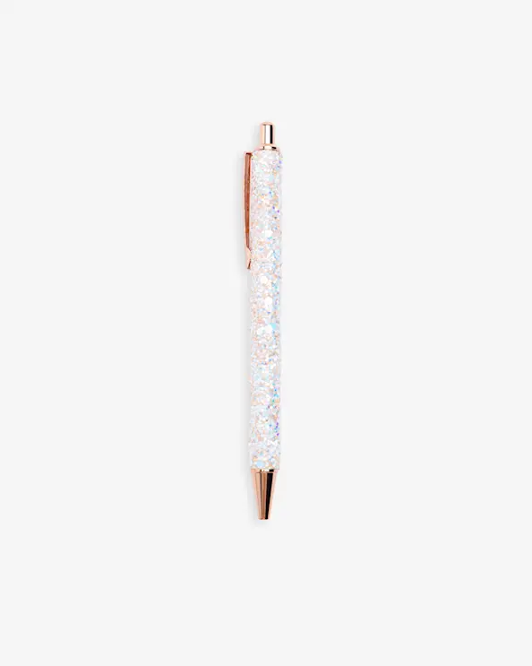 Blekkpenn glitter Hvit
