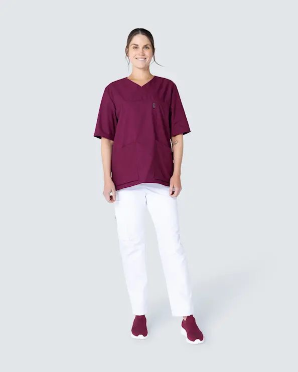 Almedahls V-bluse Unisex Vinrød