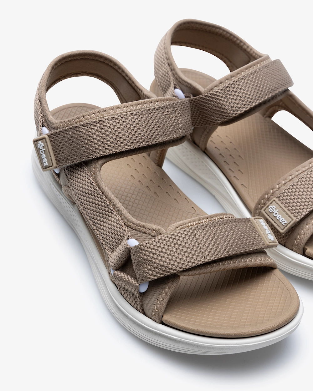 Beez Zen Velcro Sandal  Beige