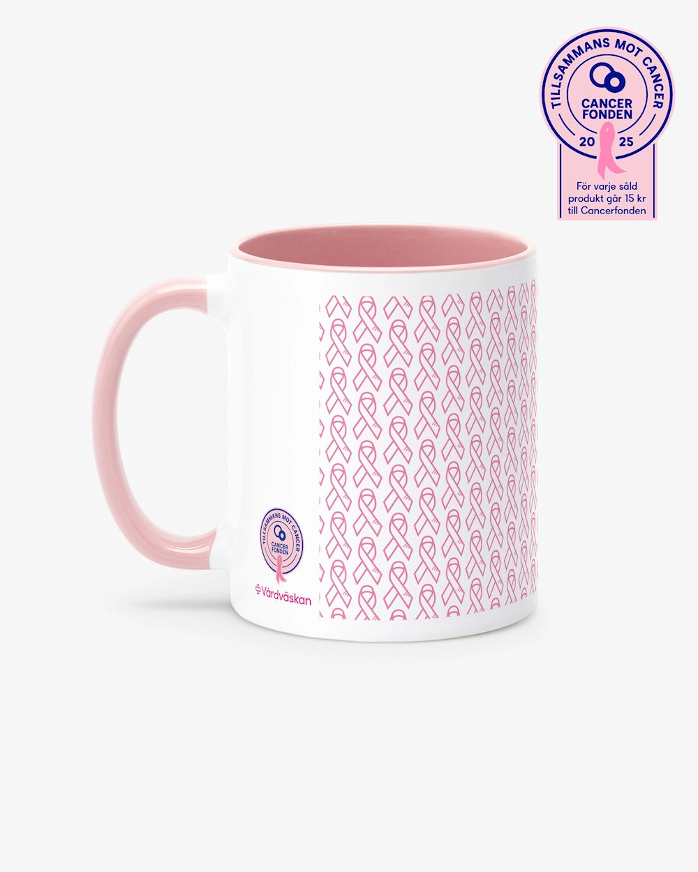 Krus Rosa sløyfe Hvit