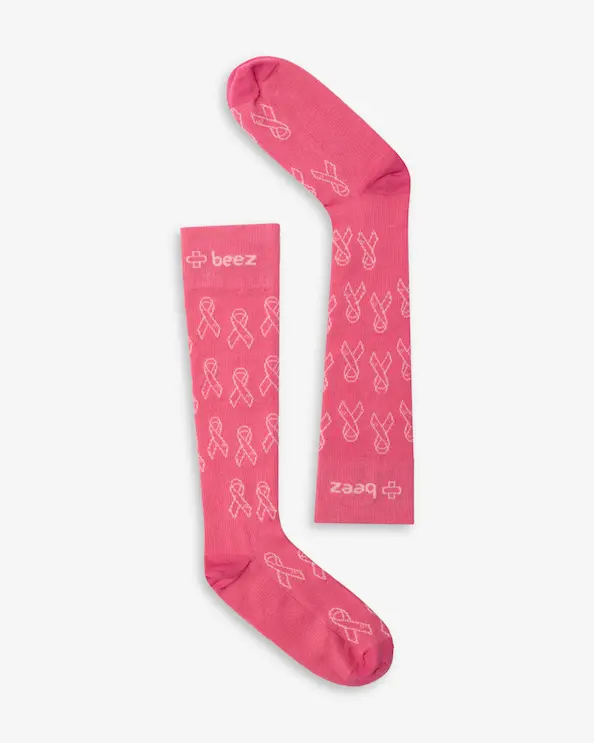 Beez Støttestrømpe Lyserød oktober Mørk pink