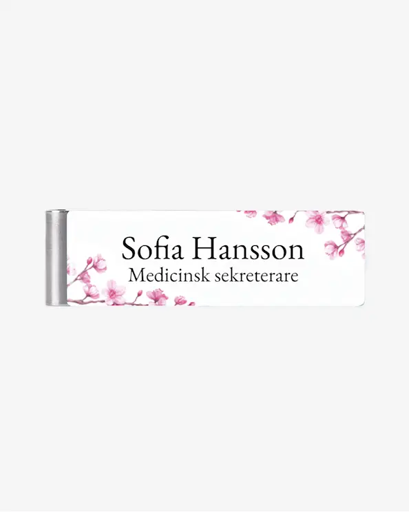 Namnskylt Militärklämma Cherry Blossom