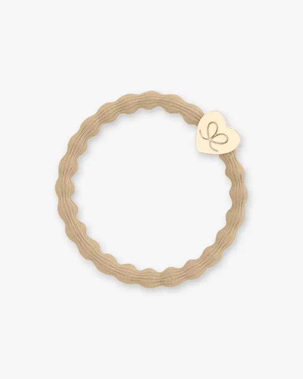 byEloise Hiuspinnas Gold Heart Hiekanruskea