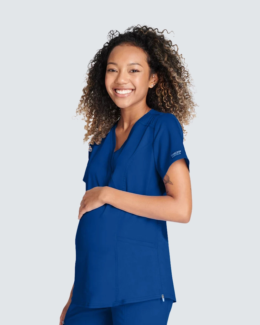 Cherokee Maternity Top Mock Wrap Marin