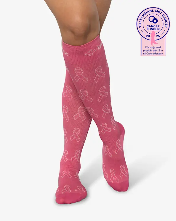 Beez Støttestrømpe Lyserød oktober Mørk pink