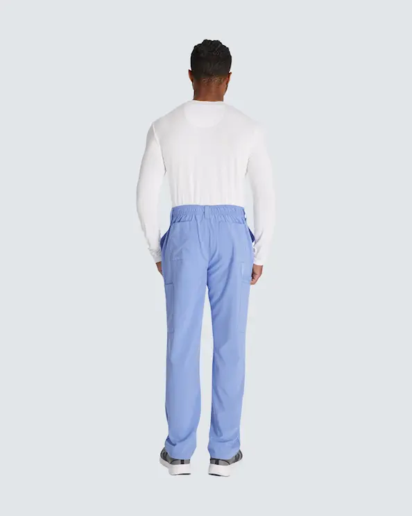 Dickies Arbejdsbukser med elastik og knapper til mænd Lyseblå
