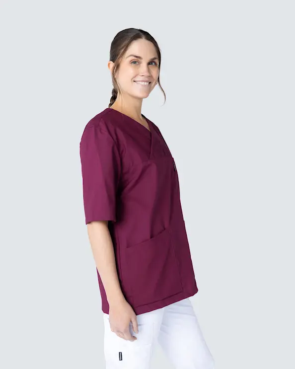 Almedahls V-bluse Unisex Vinrød