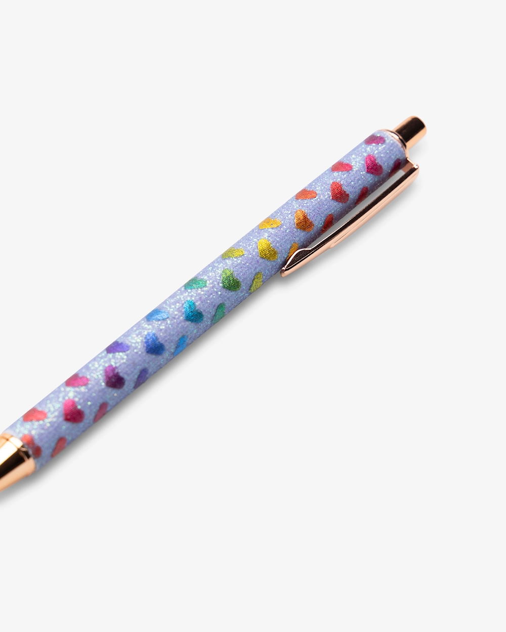 Kulepenn glitterhjerte Havblå