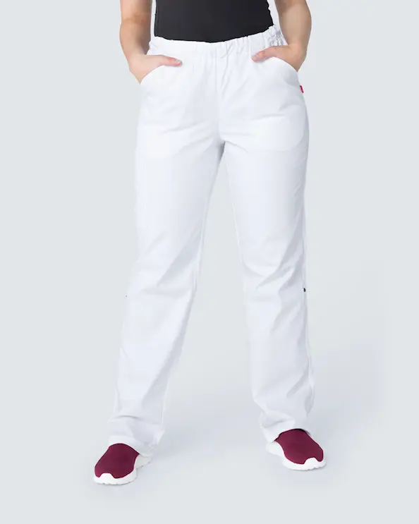 Smila bukser med benstropper, unisex, hvid