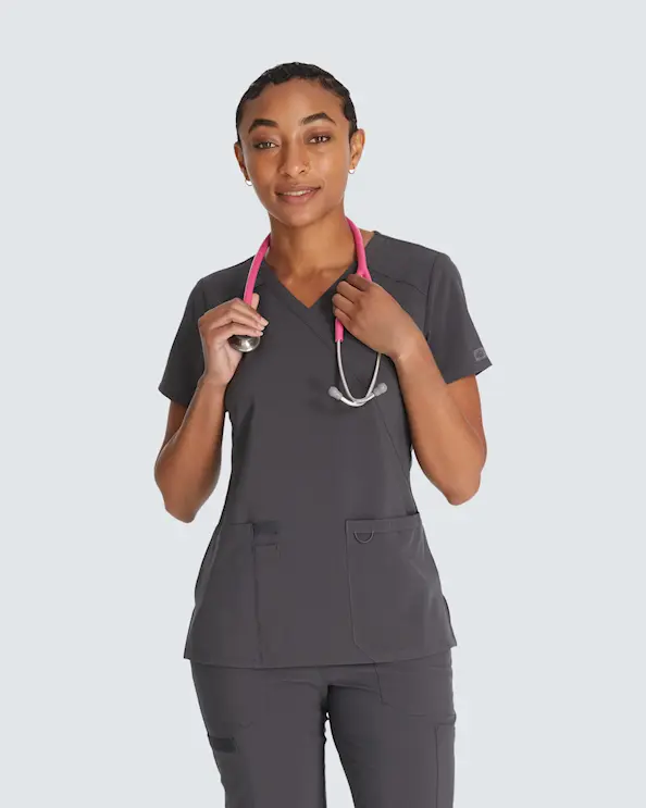 Dickies Mock Wrap Top Graphite