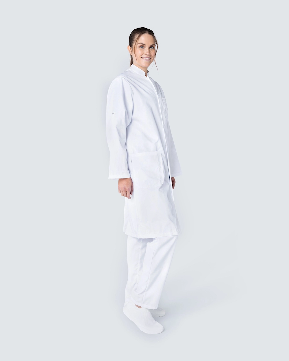 Kentaur Hvid Kittel Opsmøgelige Ærmer Unisex