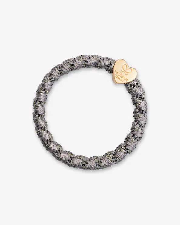 byEloise Hiuspinnas Woven Gold Heart Harmaa