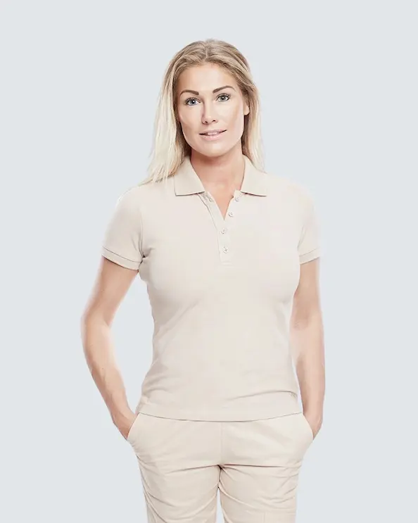 WAW Ladies Polo Shirt Dusty Pink