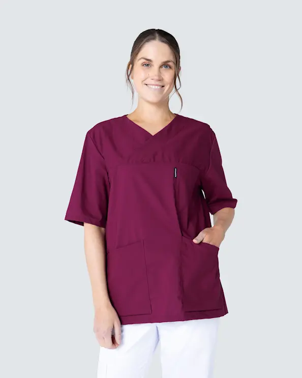 Almedahls V-bluse Unisex Vinrød