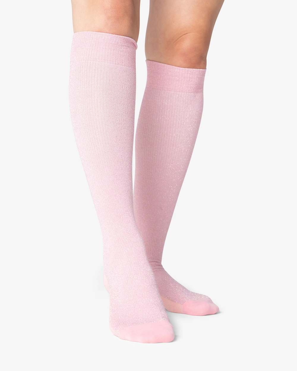 Beez Stödstrumpa Velma Glittrig Rosa