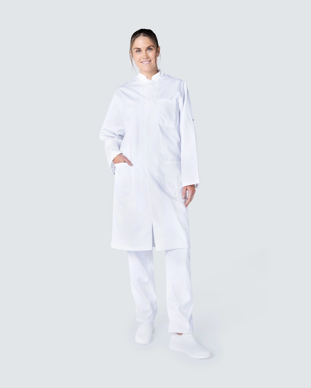 Kentaur Hvid Kittel Opsmøgelige Ærmer Unisex