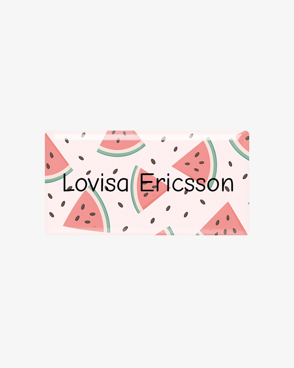 Navneskilt rektangulært magnetfeste Watermelon Fun