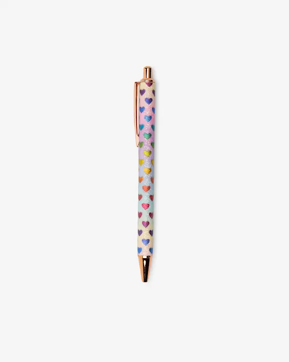Bläckpenna glitter  Hjärtan