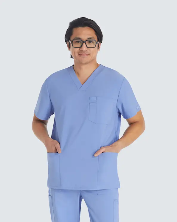 Dickies Busseronne med v-hals til herrer Lyseblå