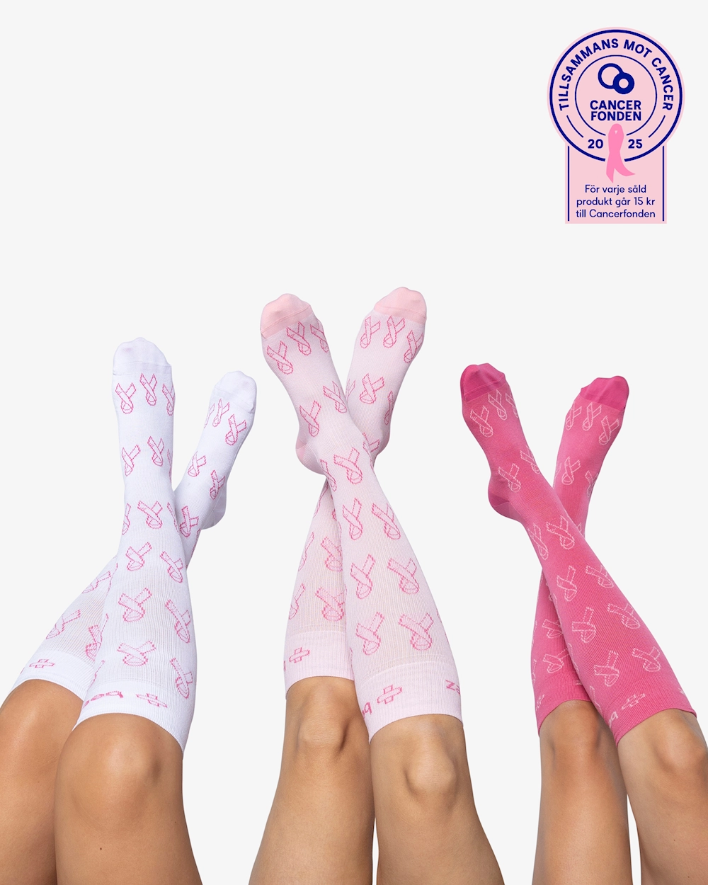 Rosa Bandet Stödstrumpor 3-pack