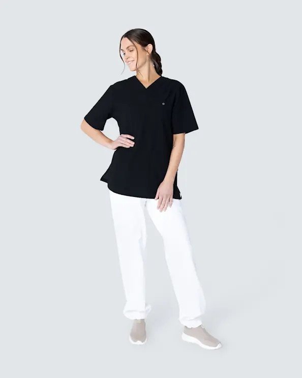 South West Cotton Crincle Calle Kittel Unisex Svart